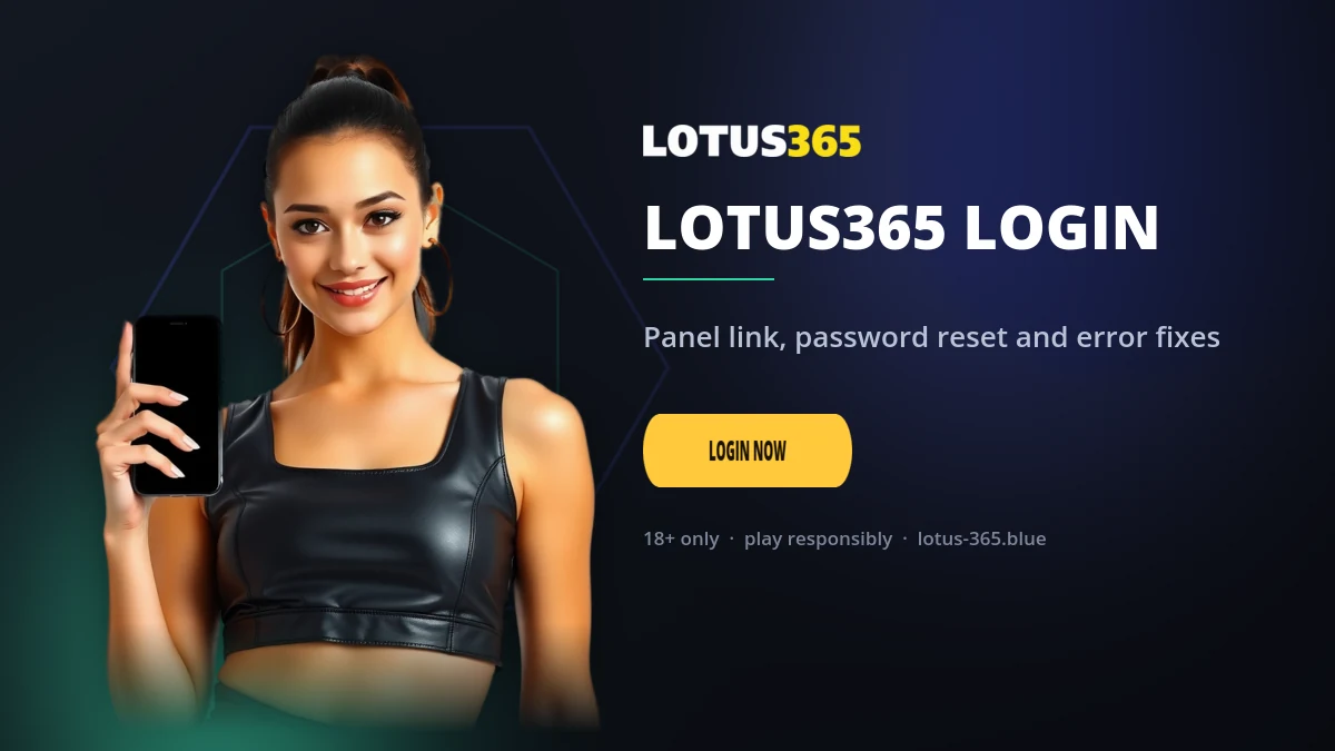 Lotus365 login screen on a mobile browser for players in India